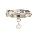 Designer Crystal Pet Collar – Luxury Monogram Collar for Dogs & Cats