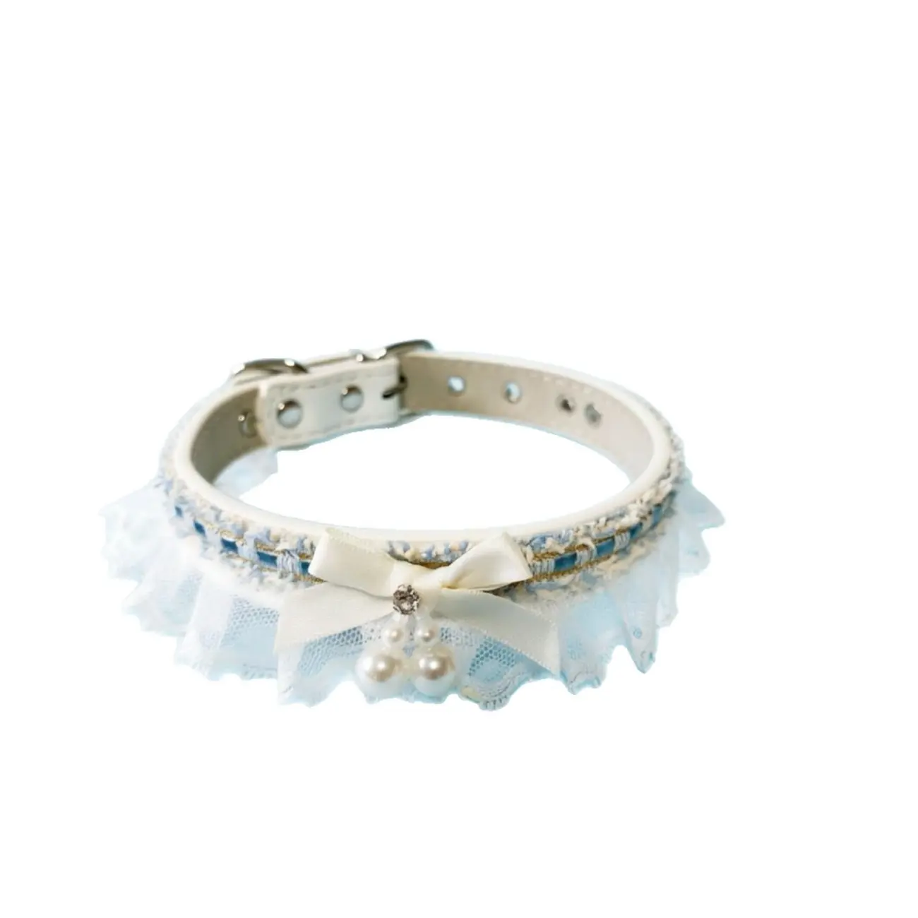 Elegant Lace Pet Collar – Adjustable Bow Collar for Cats & Dogs