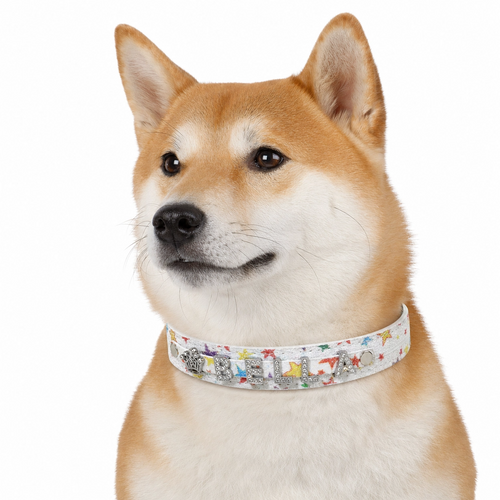 Designer Star Pet Collar – Crystal PU Leather Collar for Dogs & Cats
